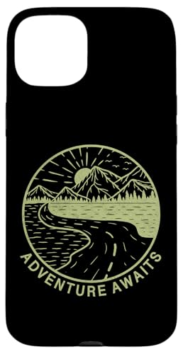 T-Shirt Adventure Awaits Vintage Mountains Outdoor Travel Nature Coque pour iPhone 15 Plus