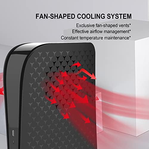 Painel do console do PS5 com aberturas de ventilação, com filtro de poeira, ABS anti-riscos, caixa p