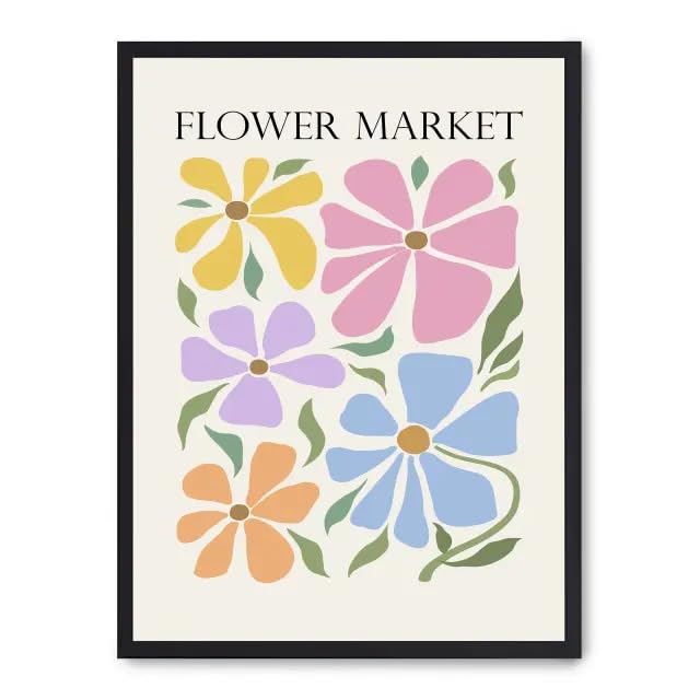 Cuadro flower market v la solution ideale pour habiller un mur blanc et vide
