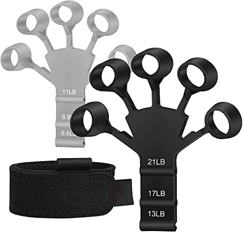 linlinfa Fingertrainer Handtrainer Silikon Handkraft Trainer Finger Extensor Exerciser Handgriffverstärker Verstellbarer Fingerdehner Für Verbessert Die Funktion Und Bewegung Der Finger (2 Stück)