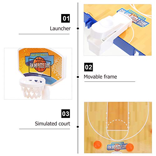 FAVOMOTO Brinquedo de Basquete de Mesa Jogo de Esporte de Dedo Mínimo Jogo de Tiro de Mesa Quadra de