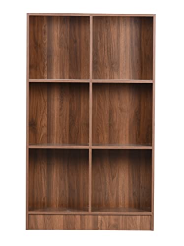 Image of DeckUp Meritus-L 3-Shelf Engineered Wood Book Shelf and Display Unit (Walnut, Matte Finish)