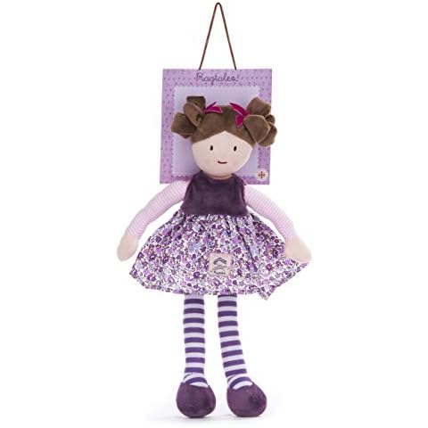 Ragtales RT107 Tilly Ragdoll 14" Soft Toy (35cm), Purple Cover
