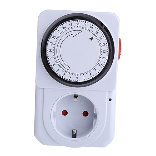 Gadpiparty Temporizador Mecánico Programable para Lámparas y Electrodomésticos Enchufe Europeo 16A Control de Encendido/Apagado por Adecuado para Diversos Dispositivos