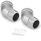 TAILONZ PNEUMATIC Raccordi a gomito a 45 gradi in acciaio inossidabile 304, connettore per tubi con filettatura da 3/8" BSP femmina a 3/8" BSP maschio (confezione da 2)