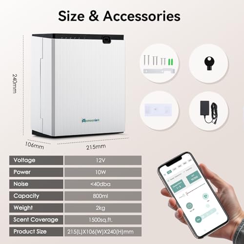 Difusor aromático eléctrico Mxmoonant 800ml con app miniatura 7