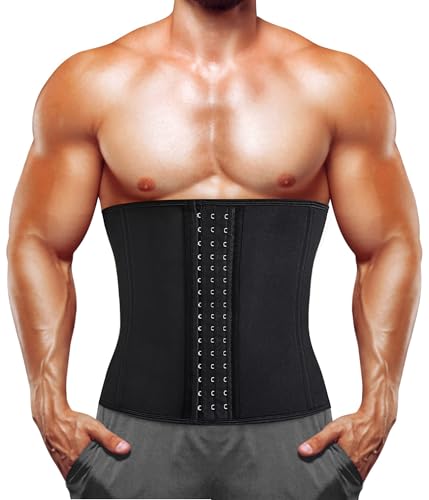 Junlan Ceinture de Sudation Abdominale pour Homme Gaine Amincissante Ventre Plat Minceur (Black, XL)