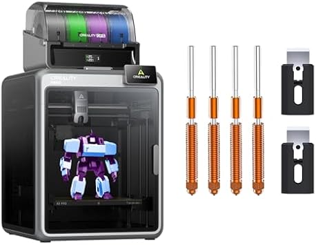 Comgrow Creality K2 Pro Combo 3D Printer Multicolor 3D Printers with CFS 600mm/s Printing Speed 300C Direct Drive Extruder Chamber Heating and 4PCS Nozzles and 2PCS Cutters