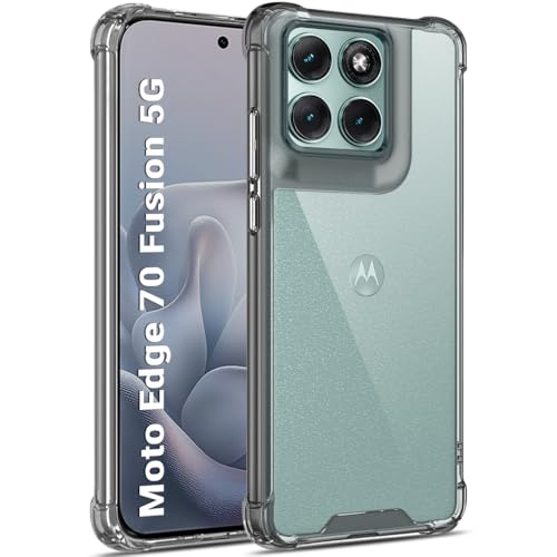 Image of TheGiftKart Back Cover Case for Motorola Moto Edge 70 Fusion 5G | Shockproof & Hybrid Design | Camera & Screen Protection | Clear Transparent Moto Edge 70 Fusion Back Cover (PC & TPU, Smoked Bumper)