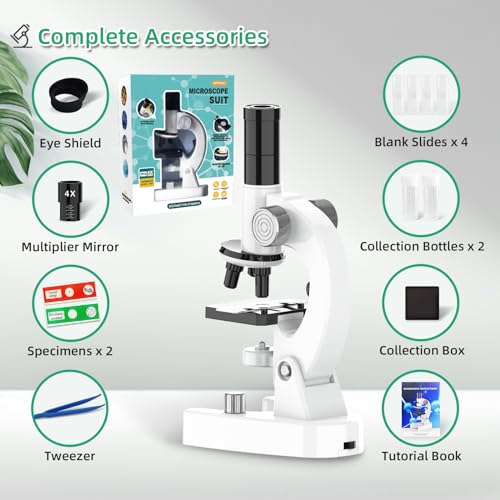 Emumnume EM-MS-02-WHITE Microscope For Kids Talking Educational Science Kit thumb #3