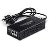 TRENDnet Inyector Gigabit PoE++, Convertir un puerto no PoE a un puerto Gigabit PoE++ (15.4W), (30W), o (95W), hasta 328.1 ft (328 pies), fuente de alimentación integrada, negro, TPE-119GI