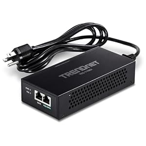 TRENDnet Inyector Gigabit PoE++, Convertir un puerto no PoE a un puerto Gigabit PoE++ (15.4W), (30W), o (95W), hasta 328.1 ft (328 pies), fuente de alimentación integrada, negro, TPE-119GI