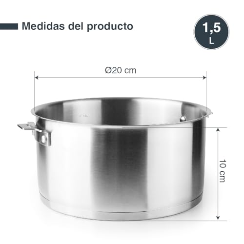 Cacerola de 3L con fondo difusor Lacor 56620 que evita que la comida se pegue 3