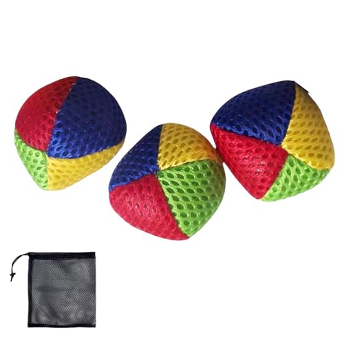 CHUANFU 3 Stück Vier Farben Jonglierbälle, 5 cm Hochwertig und Langlebig Juggling Balls, Jonglierbälle Kinder mit Aufbewahrungstasche Jonglieren Bälle, für Erwachsene Kinder Anfänger Outdoor Spielzeug