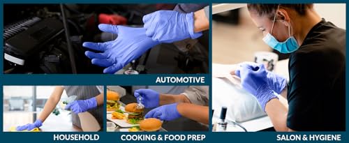 Carekart Gloves - Powder Free Nitrile Disposable Gloves | Medical Examination Gloves | Latex-Free | Food Safe Hand Gloves for Cooking - Blue, Large (100 Pieces)