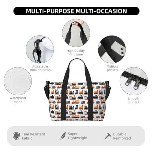 Travel Duffle Bags For Women Men - Cartoon Train Colorful Print Personal Item Weekender Overnight Gym Carry On Airport Tote Bag With Strap For Yoga, Travel, Business Trips3