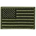Tactical USA Flag Patch - 2"x3" OD Green Velcro Back