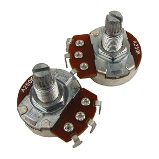 Musiclily Métrique 18mm A250K Potentiomètre Audio Log Axe Cannelé pour Guitare électrique et Basse (2 pièces) - Les Beatles, Paul McCartney, John Lennon, RIngo Starr, George Harrison