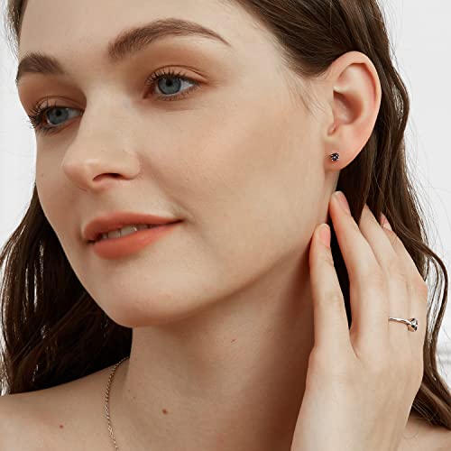 Created Rainbow Quartz Mystic Topaz 4Mm Round Small Studs Ear Piercings Earrings 18K White Gold Plated Cz Stud Earingings Women Mens #TOP1