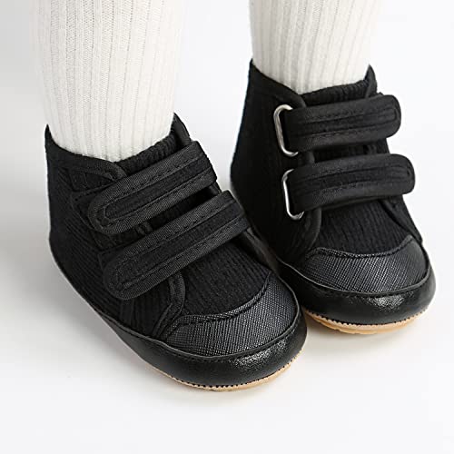 Babelvit Baby Boy Girl Soft Sole Canvas Sneakers Sparkle High Top Lace Up Infant Unisex Ankle Shoes Booties Toddler Newborn Prewalker First Baby Walking Crib Shoes #TOP1
