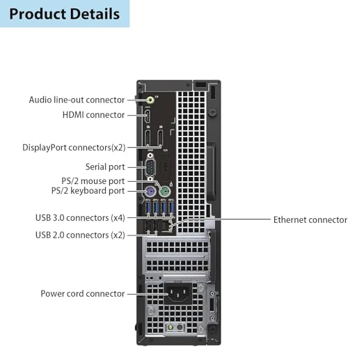 Dell Optiplex 7050 SFF Desktop Computer PC | Core i5-6500 | 8 GB DDR4 RAM | 256 GB SSD | USB WiFi + Bluetooth | Windows 11 Pro | Keyboard & Mouse(Renewed) - Image 6