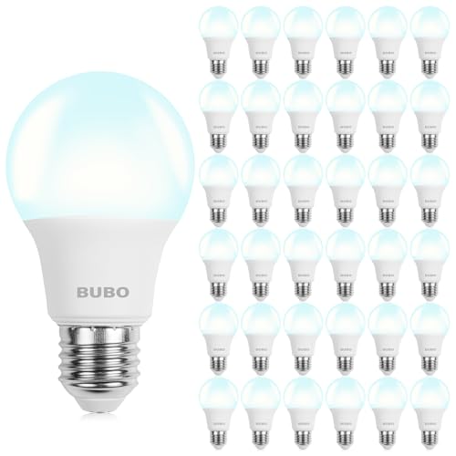 Image of BUBO A19 LED Light Bulbs, 40 Watt Equivalent LED Bulbs, Daylight 5000K, 550 Lumens, E26 Standard Base, Non-Dimmable, 5W Daylight LED Bulbs for Bedroom Living Room Home Office, 36 Pack