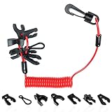 TXRXIZ Universal Boat Safety Lanyard Kill Switch with 7 Keys, Compatible with Mercury Yamaha Honda Tohatsu Johnson Evinrude Suzuki Jet Ski Outboard Marine Engine Cutoff Switch Cord Tether