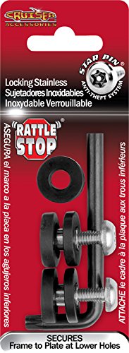 Cruiser Accessories 81400 Locking Fasteners License Plate Frame Hardware, Rattle Stop-Stainless Star Pin #TOP1