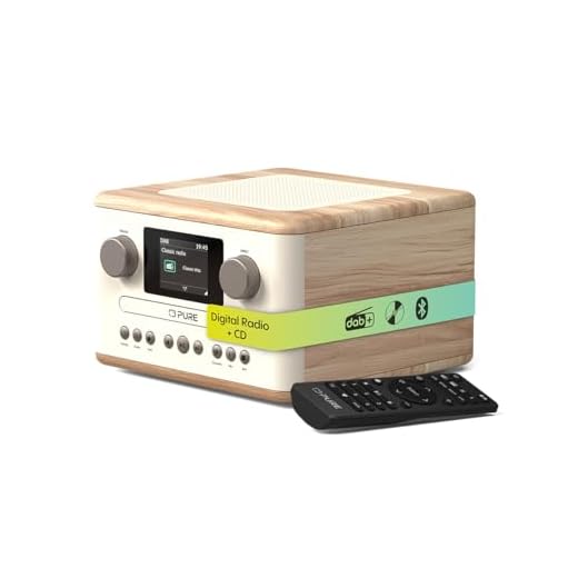 Pure Classic C-D4 – DAB+ & UKW Radio mit CD-Player, Netzbetrieb, Bluetooth 5.3, USB & AUX, Farbdisplay, 15 Watt Lautsprecher, Dual-Wecker, Fernbedienung – Cotton White/Oak