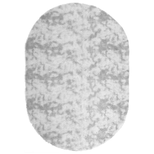 Tapis à poils longs Navara en polyester gris argenté de haute qualité