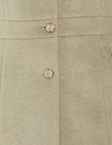 Image of Qube By Fort Collins Women's Semi-Long Tweed Coat with Knitted Finish - Elegant Winter Outerwear for Casual and Formal Looks