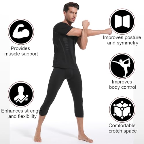 3 Pack Men's Compression Pants, Athletic Tight, Leggings Gym Base Layer Bottoms for Running Workout Sports4
