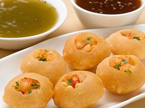 Miniatura 6 de Neotea Gappa GOL Gappa Listo para Freír Seco  GolGappa Seco  Pana Puri  Papadas Pani Puri (Trigo Pani Puris) (17.64 oz)