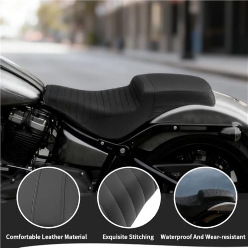 Asiento de dos plazas con acabado de punto para Deluxe y Softail 4