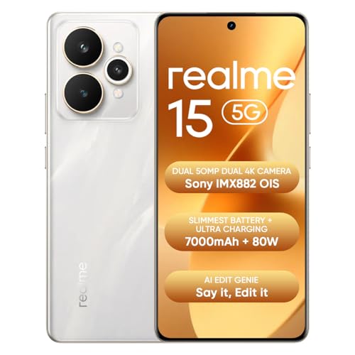 realme 15 5G Smartphone 8+256GB,144Hz HyperGlow 4D Curve Display,...