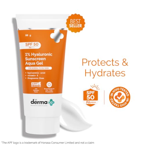 The Derma Co 1% Hyaluronic Sunscreen Aqua Gel SPF 50 80g - Image 3