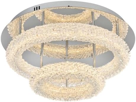 Elegant Lighting Bowen 22" 2-Light Metal Adjustable LED Flush Mount in Chrome