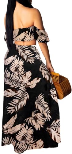 Image of Sexy Two Piece Sets for Women Vacation Elegant Sleeveless Top Long Split Maxi Dress Beach Swimwear