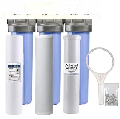 AFWFilters 20-inch 3 Stage High Flow Whole House Water Filter for Fluoride, Arsenic, Chlorine, Chemicals, and Odor Removal; City water whole house filtration