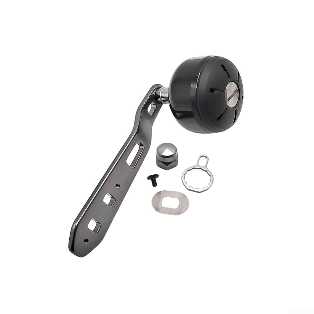 Carbon Fibre Extended Single Rocker/Arm Power Handle for Daiwa Tatula/and for abu Baitcasting Reels, 110mm /Swing Plate with Grip Knobs/, Blue(left hand grey)
