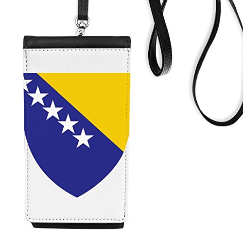 Sac téléphone portable noir Bosnie-Herzégovine cuir portefeuille