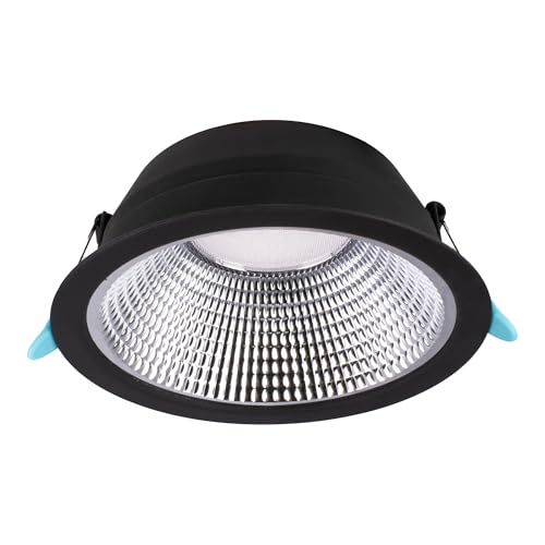 Image of Bright Source All in One LED Commercial Downlight, Black, 10W/15W Switchable Wattage, 3 Light Colour Temperatures 3000K 4000K 6000K Warm Cool Daylight, IP44 Spotlight, 150mm Cut Out