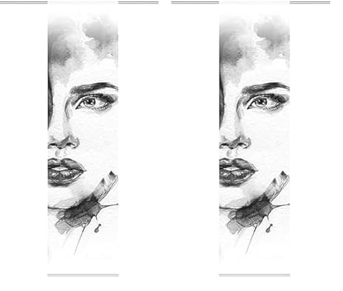 Home Fashion Schiebevorhang, Grau, 245 x 60 cm (Packung mit 2)