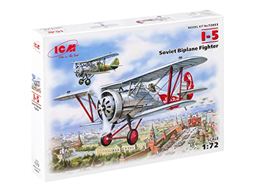 ICM 1:72 - I-5, Soviet Biplane Fighter, Schwarz, 5.597 x 3.7 x 1.3 inches