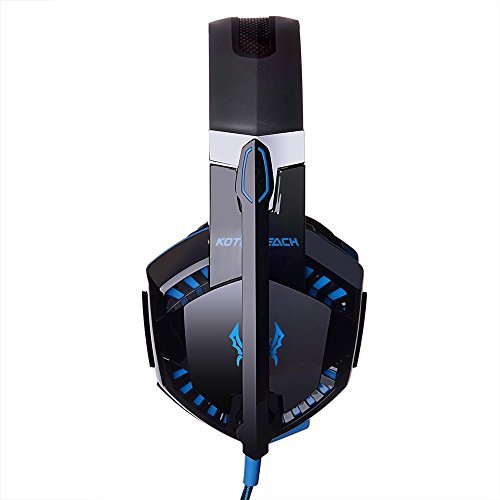 Mindkoo G2000 Over Ear Gaming Headset met Mic Stereo Bass LED Licht Voor PC Game Hoofdtelefoon (Zwart en Blauw) - Afbeelding 7