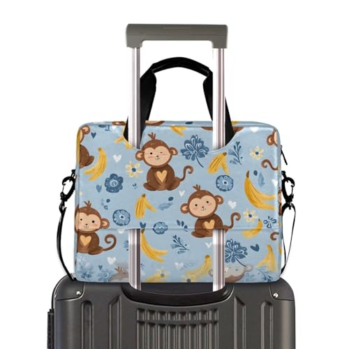 Maletín portátil con estampado de banana amarillo 15.6 pulg miniatura 4