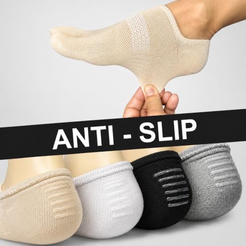 Image of Soxsense No Show Toe Socks Premium Cotton for Women, Align Toes Five Finger Liner Low Cut Thin Socks for Bunion, (4 Pairs)