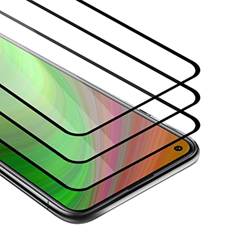 Cadorabo 3x Vidrio templado cobertura completa compatible con Motorola Moto G8 Power en TRANSPARENTE con NEGRO - Paquete de 3 Vidrio protector de pantalla en dureza 9H con compatibilidad touch 3D