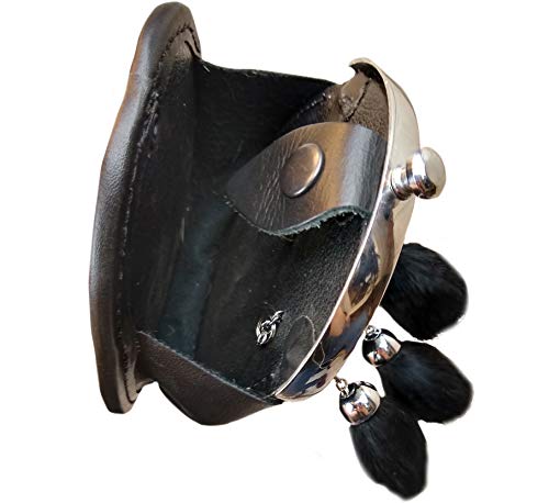 Kid's Black Rabbit Fur Formal Sporran w/Sporran Chain, Black Sporran for Kids Kilt (Black, Up to 12 Years)4