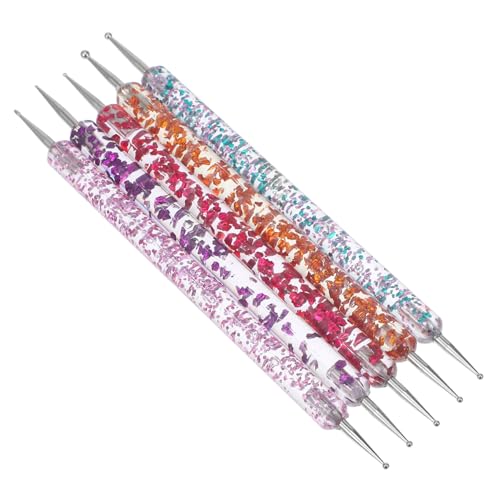 LOORGVEL 5 piezas Herramientas para Manicura con Bolígrafos Dotting Duales y Punteros Acrílicos para Decoración de Uñas para Profesionales y Principiantes Nail Art